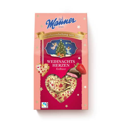 Manner Weihnachtsherzen Erdbeer 210g